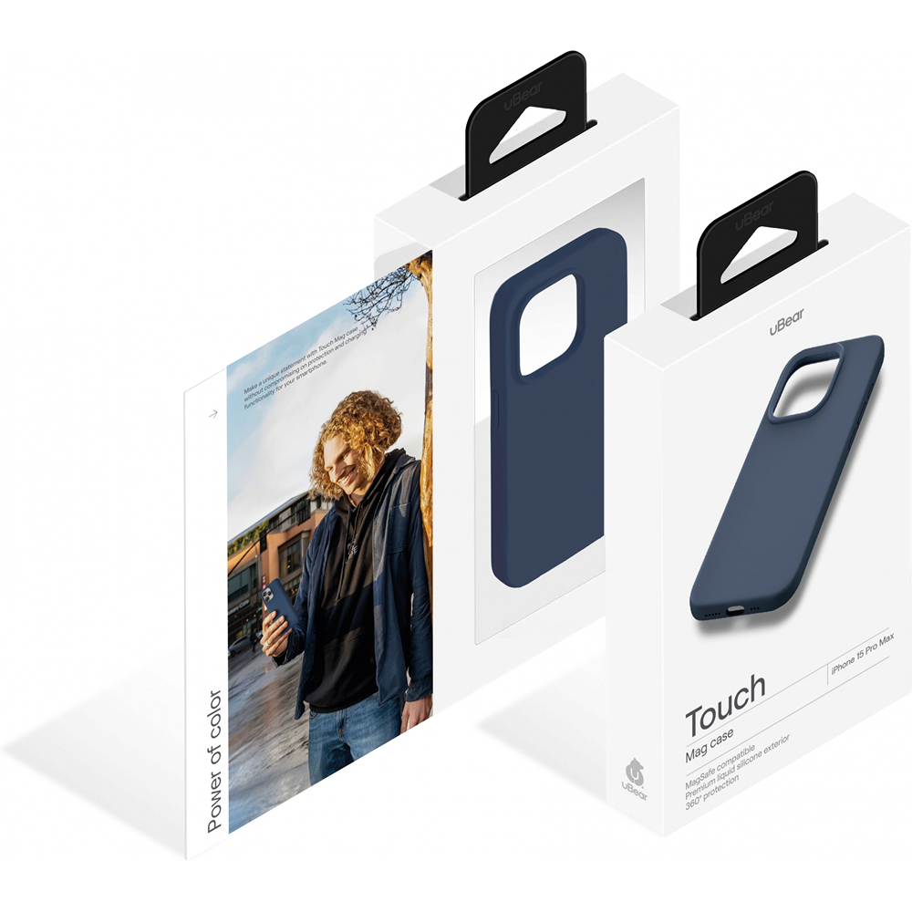 CS278DB67PTH-I23M Чехол защитный uBear Touch Mag Case, iPhone 15 Pro Max, MagSafe, силикон, синий